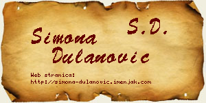 Simona Dulanović vizit kartica